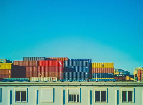 shipping container assorted-color intermodal container lot barcelona